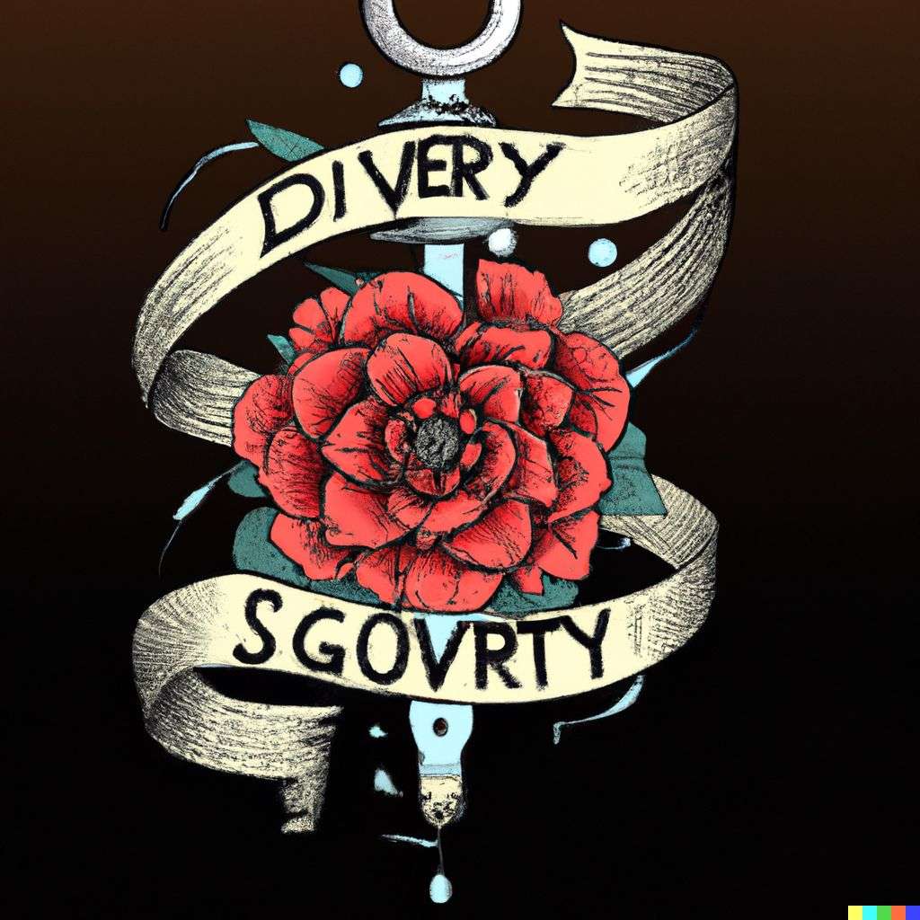 the discovery of gravity, detailed color retro tattoo design